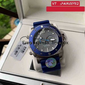 AAAAA VSWATCHES 011 PAM982 Luxe 47mm 316L Metal Case Rotary Blue Ceramic Watch Ring Rubber Band Smart