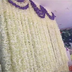 Dekorativa blommor 3 m lång simuleringskryptering Hydrangea Flower Cane Prorning Hanging Wisteria Wedding Artikel Sittande rum kondolen