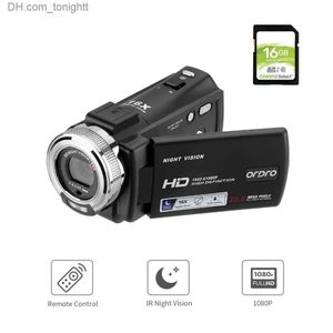 Camcorders Video Camera Home Camcorder Retro Full HD Ordro V12 1080P Infrared Night Vision Digital Cameras Mini DV Recorder Filmadora Q230831