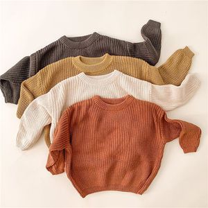 プルオーバー春秋のセーター生まれ幼児編み幼児の編み物のプルオーバートップ女の男の子のセーターキッズセーター230830