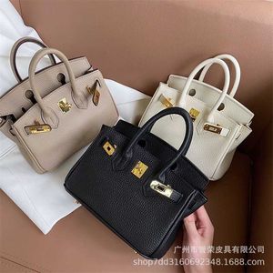 Platinum Genuine Leather Handbag Bk Home Live 2024 Network Popular Same Bag Large Capacity Cowhide Versatile One Shoulder Crossbody Tote Bags