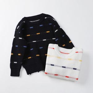 Pullover barn kläder vinter varm topp 4 10y pojke lång ärm tröja stickad gentleman barn vår höst cardigan baby 2023 230830