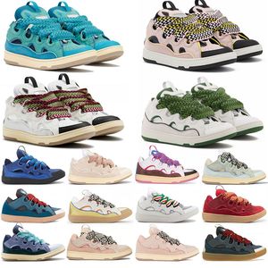 Designer Mens Sapatos Couro Curb Marca Sneaker Dept Pale Pi Multi Roxo Luz Azul Placa-Forma Preto Gum Branco Marfim Marrom Moda Trainer