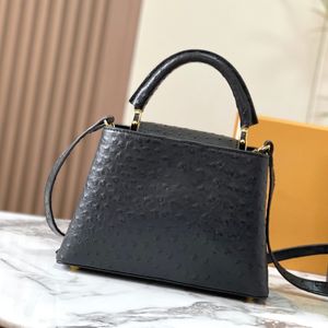 Brand Designer bag Capuchines Ostrich Leather Handbag High quality Genuine Leather Luxury Purses Handbag Shoulder Bags Ladies Cross Body Bags 27cm 31cm