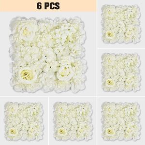 Flores decorativas 6psc 35 placas de parede de flor rosa para festa de casamento bebê chá de panela pano de fundo 3d seda artificial falso rayon rosa