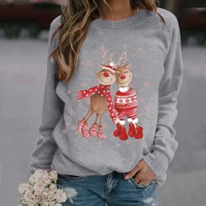 Hoodies للنساء من النوع الثقيل في أوروبا والولايات المتحدة Crossborder Attress Winter Christmas 3D Digital Round Round Long Sleeve Pullover L 230830