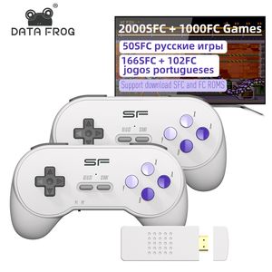 Spelkontroller Joysticks Data Frog 16 Bit Dendy Retro Console för SNES Stick 4K Wireless Video Built In 3000 Games TV 230830