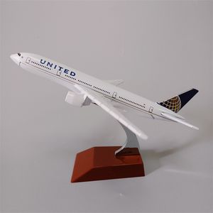 Modelo de aeronave em liga de metal Air American United B777 Airlines Modelo de avião United Boeing 777 Modelo de avião em escala fundida Presentes de aeronaves 16 cm 230830