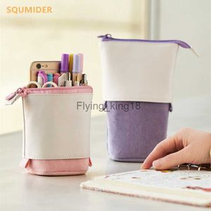 Pencil Bags Creative Retractable pencil case school stationery Storage bag Kawaii Solid color Pen case cute pen holder gifts for kid pen bag HKD230831