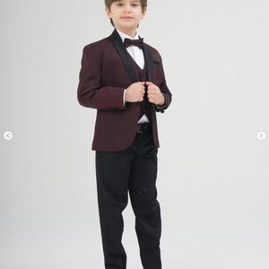 Suits 2023 Fashion Boys' Solid Color Lapel Suit Threepieces Set JacketPantsVest Single Breasted Handsome Loose Formal 230830