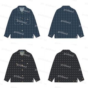 Luxus Vintage Herren Mäntel Designer Brief Gedruckt Jacken Denim Langarm Shirts Herbst Winter Warme Mäntel Jacke