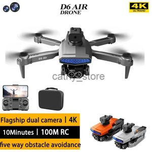 أجهزة المحاكاة الجديدة D6 Mini Drone 4K Profesional HD Camera Therbance Hericance Helicopter Pontical Flow Placeing Quadcopter Toys X0831