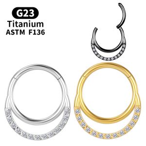 Membran Piercing öronbroskklickare Näsring Hoop Tragus Titanium Zircon G23 örhängen Kvinnor Hängssegment Sexiga smycken