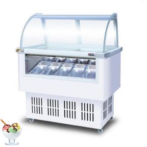 Vetrina per ghiaccioli push and pull per porta in vetro per vetrina commerciale per gelato Ci sono quattro macchine per la conservazione del gelato