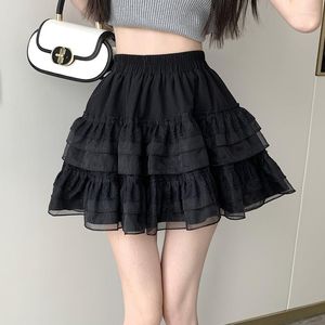 Saias verão doce renda retalhos mini mulheres 2023 moda coreana cintura alta casual linda meninas roupas femininas