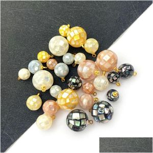 Charms 1 Pz Ciondolo Conchiglia Nera di Mare Naturale Gioielleria Raffinata Piccola Sezione Fai Da Te Fascino Che Fa Perline Collana Orecchini Accessori Goccia Deliv Dhklw