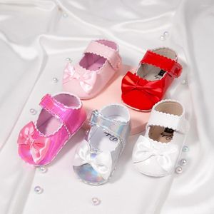 First Walkers 2023 Fashion Born Baby Infant Girls Shoes PU Anti-slip Bowknot Classic Princess Dress Toddler Walker Crib Shoe
