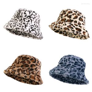 Beralar Kadın Kış Peluş Kova Şapkası Sıcak Leopar Renkli Kürk Balıkçı Kapağı Kabarık Panama Femme Vintage Bob Sunbonnet