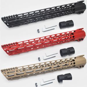 Overige Tactische Accessoires Jacht 15 Inch M-Lok Clam Handguard Rail Picatinny Mount System Tralight Slant Cut Designzwart/Rood/Tan Co Dhnwv