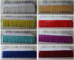 Fashion colorful ice silk table skirts cloth runner table runners decoration wedding pew table covers hotel event long runner decoration ZZ