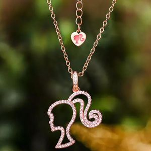 Creative Pendant Human Head Necklace Simple and Luxury Versatile Peach Heart Tail Chain