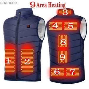 S-6XL USB Electric uppvärmd Vest Hot Sale Intelligent uppvärmning Waistcoat Termiska varma kläder utomhus camping Vandring Uppvärmd jacka HKD230831