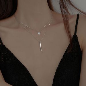 925 Sterling Silver Star Necklace Light Luxury och Small Market New Women's Collar Chain Design Sense Simple Fashion Jewelry