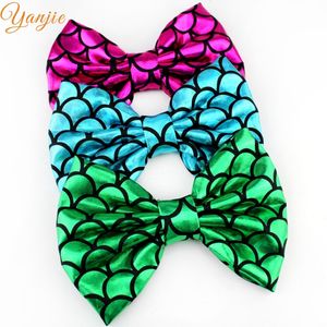 Hair Accessories YANJIE Chic Kids Girl 5" Printed Hair Bows Mermaid Barrette DIY Hair Accessories For Kids Hair clip Headwear Women Headbands 230830