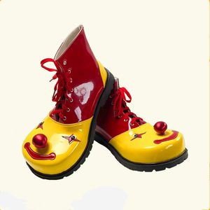 Klänningskor 34 cm längd Funny Clown Cartoon Carnival Supplies for Adult Joker Character Novelty Boots Festival Aktivitet Tillbehör 230830