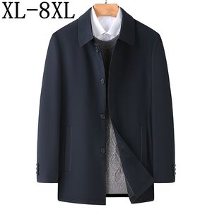 Мужские траншеи Coats 8xl 7xl 6xl Осенний мужские бизнес -куртки повседневная ветряная куртка.