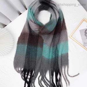 Halsdukar Autumn Winter Style Thicked Color Check Scarf Hoop Garn Thick Tassel Matching AC Shawl Womenr10i