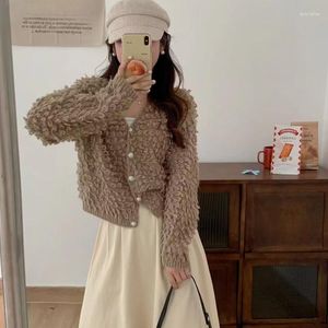 여자 스웨터 코레 제모 이른 가을 가디건 니트 스웨터 코트 짧은 괜찮은 느슨한 레저 단순함 한국 스타일 패션 톱 여성