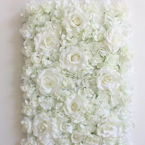 Decorative Flowers 60x40cm Artificial Flower Wall Decoration Road Lead Hydrangea Peony Rose For Wedding Arch Pavilion Corners Decor Floral