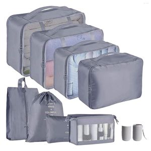 Depolama Çantaları Bavul için Paket Küpleri 9 PCS Seyahat Hafif Organizatör Seti Bagaj Organizatörleri