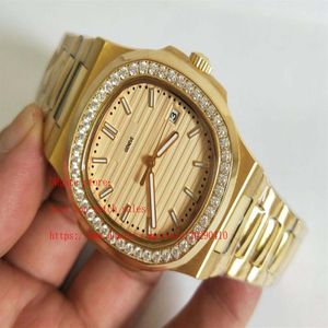 Super wersja 18 K Gold 40 5 mm Diamond Bezel Nautilus 5711 1A-001 Data Azja Mechaniczna Przezroczysta Mechaniczne automatyczne męskie Watch274V