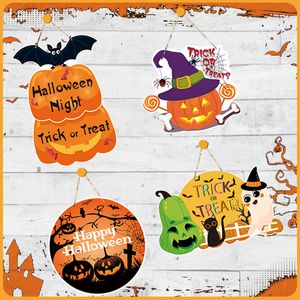 Atacado Enfeites de suspensão de porta de Halloween Abóbora Fantasma Pingentes Decoração de festa Portas Paredes Penduradas Qrnament Sala Decoração de porta frontal Adereços de layout de papel