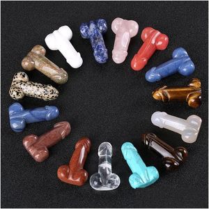 Charms Fashion Natural Stone Synthetic Penis Ornaments Pendum Male Organ For Jewelry Accessories Wholesale 9Pc Charmscharms Drop Deliv Dhjxv