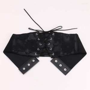 Belts Women Sexy Lace Pattern Corset With Adjustable Rope Lift Up Under Bust