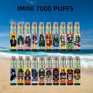 Original imini RGB Licht leuchtet 7000 Puffs 7000 Einweg-Pod-E-Zigarette Vapen 6K 7K 8K Puffs Vorgefüllt 15 ml RGB Light Ecig Vape Direkthersteller Versorgung