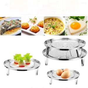 Double Boilers ( 3Sizes /Set ) Stainless Steel Food Steamer Steaming Rack Tray Stand Bowl Basket With Detachable Legs