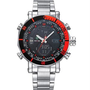 Weide Mens Sports Quartz Movement Digital Calendar Alarm Chronograph Chronograph Chronograph ClockリストウォッチRelogio Masculino278K