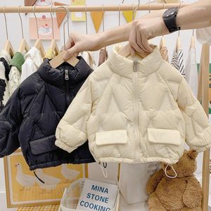 Casaco de algodão leve para meninos e meninas, jaqueta grossa de inverno para crianças, roupas de outono acolchoadas de algodão
