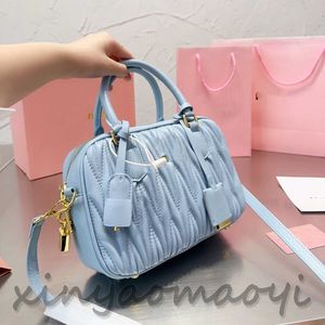 MM Classic Tote Bag, Candy colored letter bag Designer bag, logo small pleats, lambskin fabric, women's handbag, shoulder bag, crossbody bag, size: 25*16cm 825997