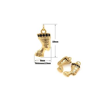 Charms Ägyptischer König Anhänger Halskette für Frauen Armband Kreative Schmuckherstellung Zirkonia Charakter Charm Party Giftcharms Drop Dhidj