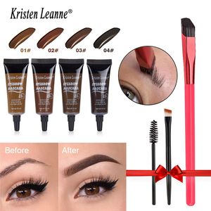 Eyebrow Enhancers 4D Hair Stroke Brow Stamp Brush Set Wild Waterproof Gel Langlebige flüssige Brauen-Tönungs-Enhancer-Creme 230831