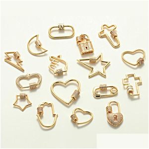 Charms Charm für Schmuckherstellung, Herz, Stern, Mond, Kreuz, Anhänger, DIY, Ohrring, Armband, Halskette, Kupfer, Zirkon, Zubehör, Charms D Dhciz