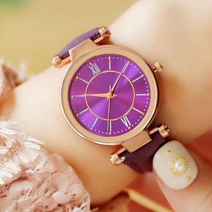 Armbandsur sdotter matta läder damer armbandsur kvarts mode kvinnoklockor enkla elegant klocka för kvinna gåva Montre femme reloj