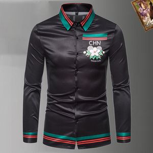 Mens Disual Shirt Designer هندسة بلود الأزياء بوربريس طويلة الأكمام البولو قميص صف واحد الزر كلاسيكي الأعمال الكلاسيكية جودة القطن بورت القمصان غير الرسمية#015