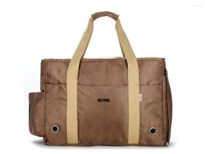 Cão de carro assento cobre marrom 1680d duplo nylon transportadora bolsa pet saco de viagem gato bolsa portátil bolsa macia com almofadas de lã para pequenos