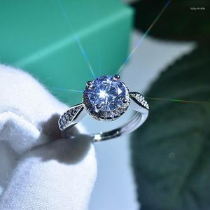 Torebki biżuterii Syntetyczne moissanite 2-karatowe diamenty osiem serc i strzały rozdzielający pierścień ruchomy